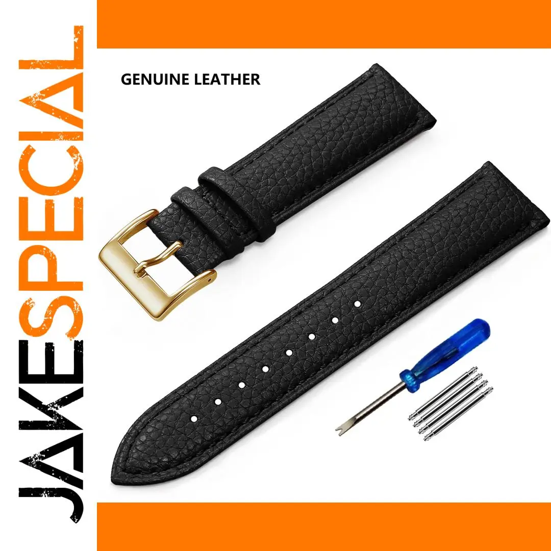 Genuine Leather Watch Band for 12mm to 24mm Watches 1 Genuine Leather Watch Band for 12mm to 24mm Watches