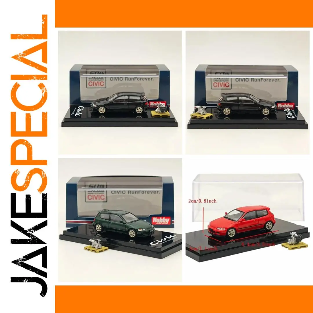 1/64 Diecast Honda Civic EG6 Model Black 1 1/64 Diecast Honda Civic EG6 Model Black