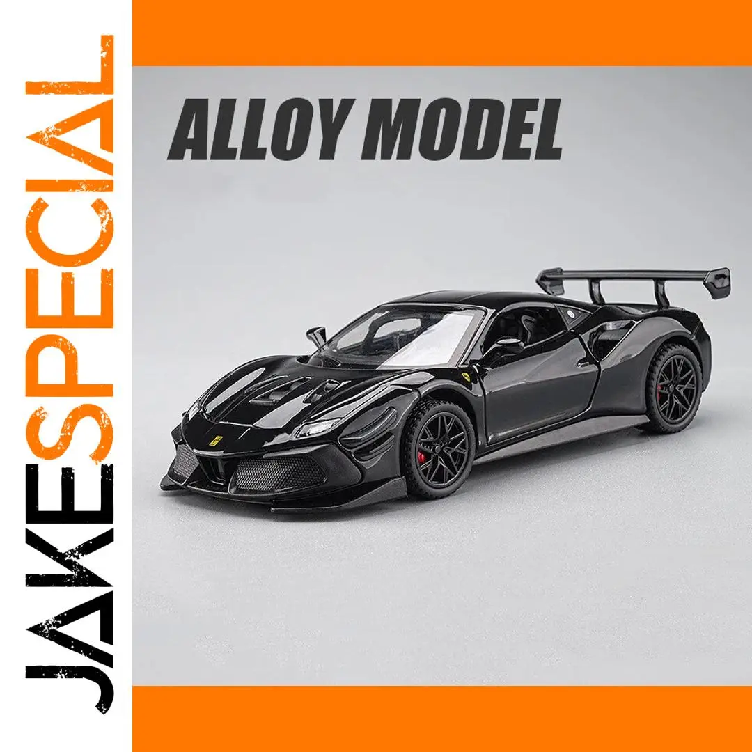 1:32 Scale Black Ferrari 488 Die-Cast Model 1 1:32 Scale Black Ferrari 488 Die-Cast Model