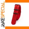Red Nylon Watch Strap with Black Buckle 18-24mm