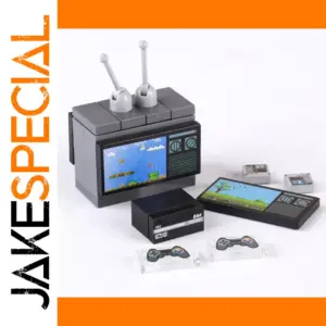 Retro Gaming Block Toy Set with Console