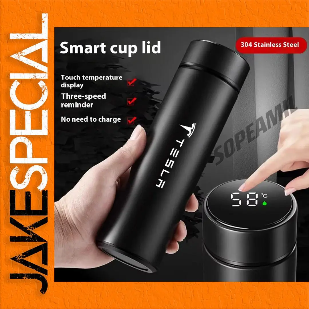 Tesla Thermos Mug with Temperature Display 1 Tesla Thermos Mug with Temperature Display