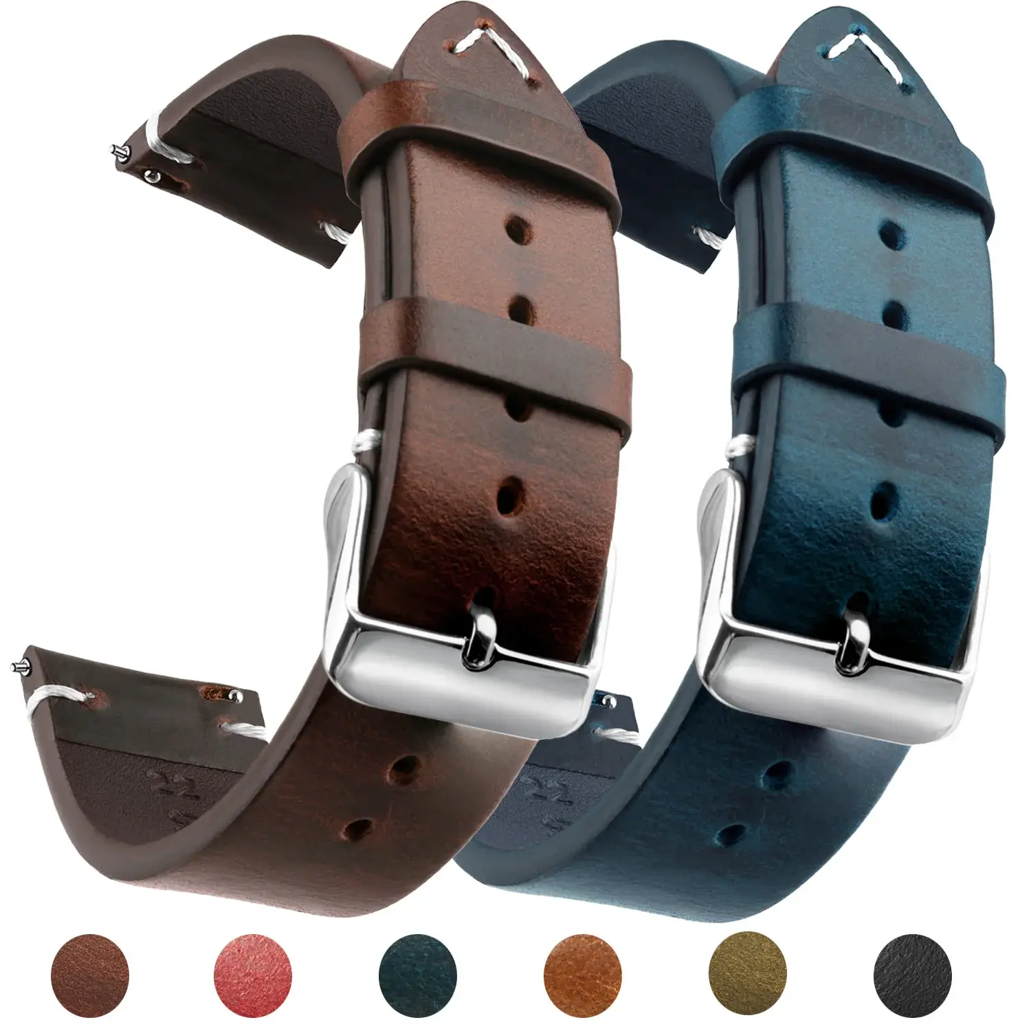 Wax Genuine Leather Watch Band for Smartwatches 2 Wax Genuine Leather Watch Band for Smartwatches - Image 2