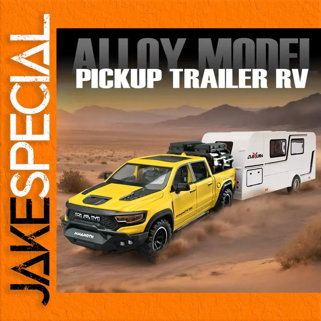Dodge Mammoth 1:32 Diecast Model with Trailer 1 Dodge Mammoth 1:32 Diecast Model with Trailer