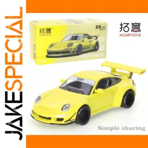XCARTOYS 1:64 Yellow Porsche Diecast Model Car