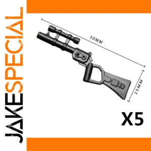Black Military Gun Accessory for Minifigures X5