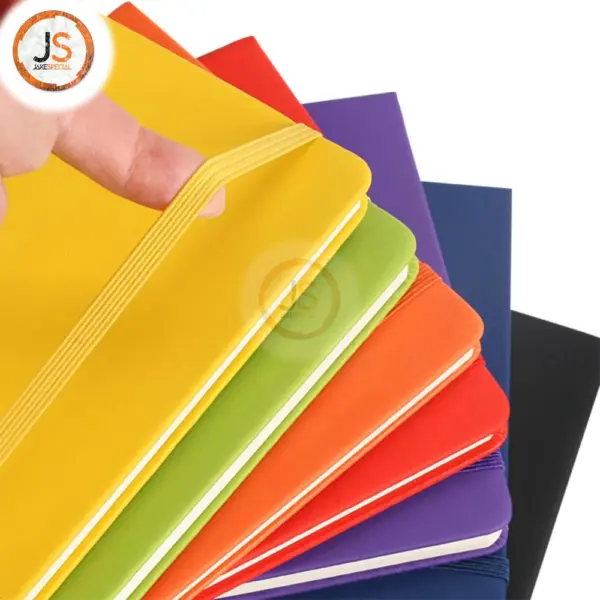 Solid Color Faux Leather Notebook A6 Size - Image 2