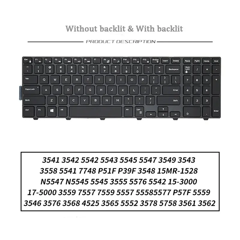 Dell Laptop Keyboard 15R 3541 3542 3543 Series 2 Dell Laptop Keyboard 15R 3541 3542 3543 Series - Image 2