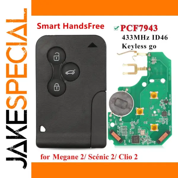 KEYECU 3-Button Key Fob for Renault Models