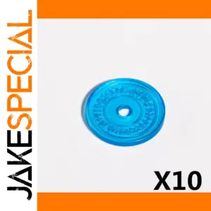 Set of 10 Blue Plastic Building Disc Accessories