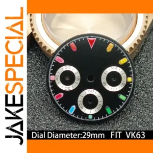 VK63 29mm Watch Dial with Color Accents