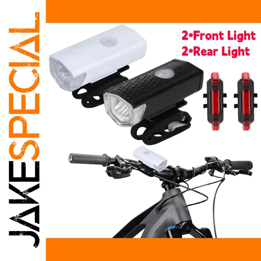 Bicycle Front and Rear Light Safety Set 1 Bicycle Front and Rear Light Safety Set