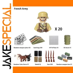 24pcs WW2 Army Minifigures Set with Accessories