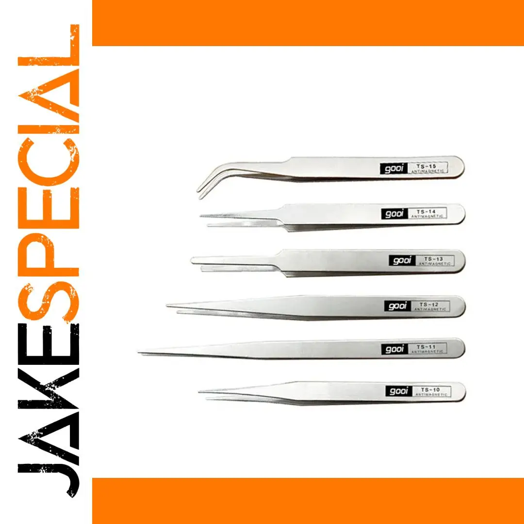 Premium Stainless Steel Tweezers - 6 Pieces 1 Premium Stainless Steel Tweezers - 6 Pieces