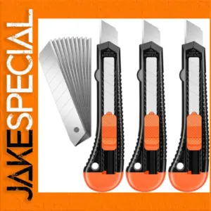 3 Pack Utility Knife Set with Extra Blades