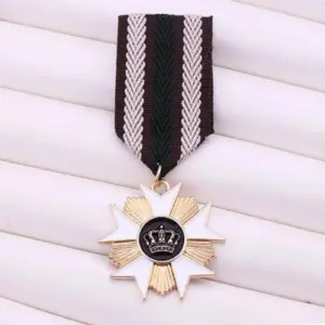 Stylish Star Medal Ribbon Pin Brooch