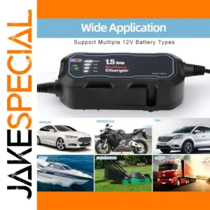12V 1500mA Smart Battery Charger for Vehicles