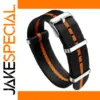 Black and Orange Nylon Watch Band 20mm 22mm