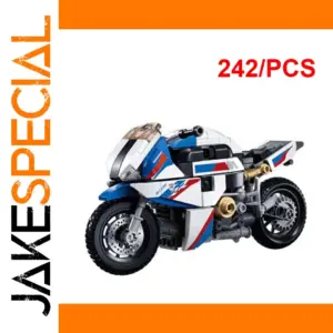 SLUBAN Motorcycle Building Blocks Set Blue White