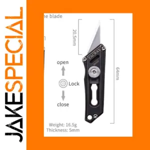 Compact Black Folding Knife with Stainless Blade