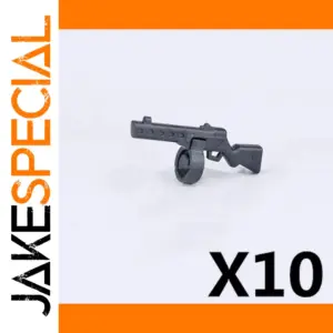 Black Submachine Gun Minifigure Accessories x10