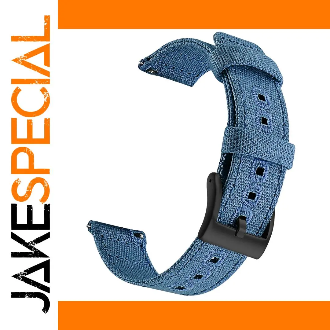 Ink Blue Canvas Quick Release Watch Band 20/22mm 1 Ink Blue Canvas Quick Release Watch Band 20/22mm