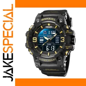 SMAEL 8049 Sporty Digital Wristwatch Black Gold