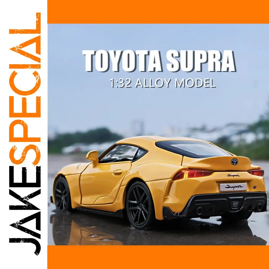 1:32 Yellow Toyota Supra Diecast Model Car 1 1:32 Yellow Toyota Supra Diecast Model Car