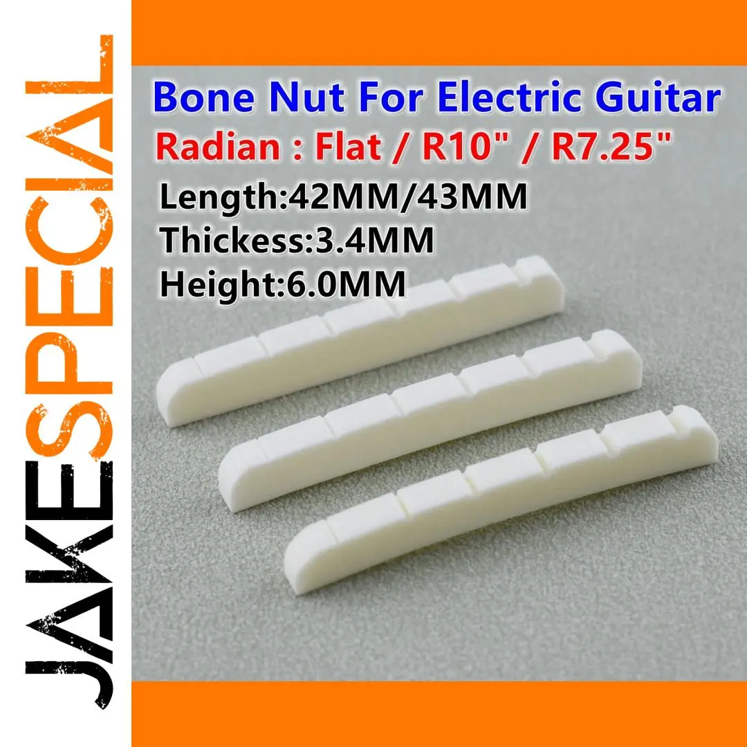 Flat Bone Nut for Electric Guitar 42mm/43mm 1 Flat Bone Nut for Electric Guitar 42mm/43mm