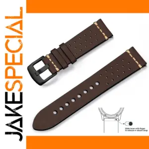 Vintage Genuine Leather Watchband 22cm Dark Brown