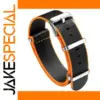 Black and Orange Nylon Watch Band 20mm 22mm