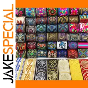 Vibrant 5cm Jacquard Ribbons - 7 Meters