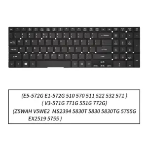 Acer Laptop Keyboard for 5830TG E1-572G Models 4 587f2432f1a445ab no logo