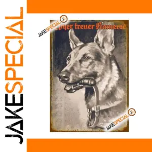 Vintage German Shepherd Metal Sign 8x12 Inch