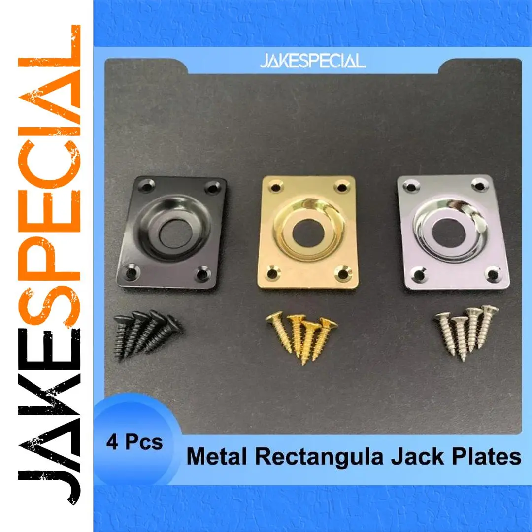 Set of 4 Metal Jack Plates for Bass Guitars 1 Set of 4 Metal Jack Plates for Bass Guitars