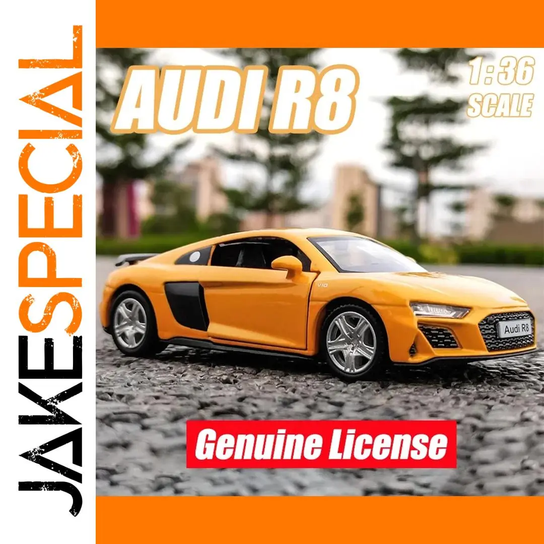 1:36 Scale Yellow Audi R8 Diecast Model 1 1:36 Scale Yellow Audi R8 Diecast Model