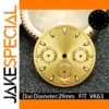 Gold VK63 29mm Watch Dial With Luminous Markers