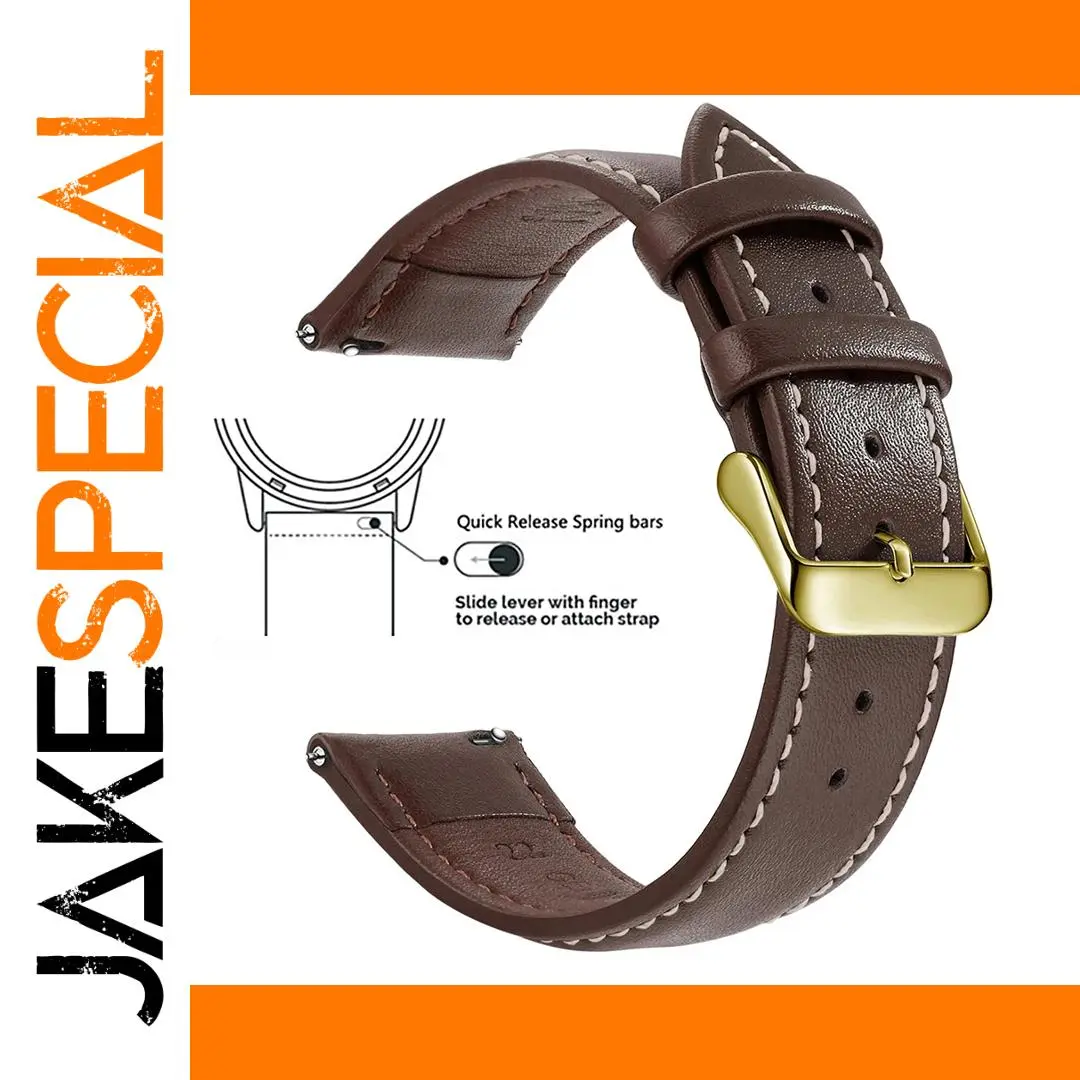 Genuine Leather Quick Release Watch Band 18-22mm 1 Genuine Leather Quick Release Watch Band 18-22mm