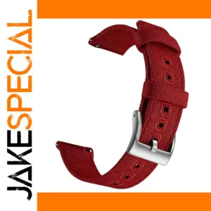 Wine Red Canvas Quick Release Watch Band 20mm 22mm