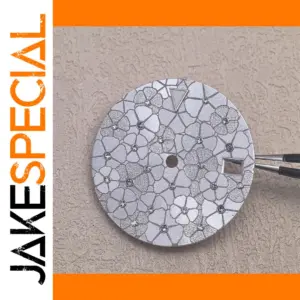 28.5mm Silver Floral Watch Dial with Diamonds