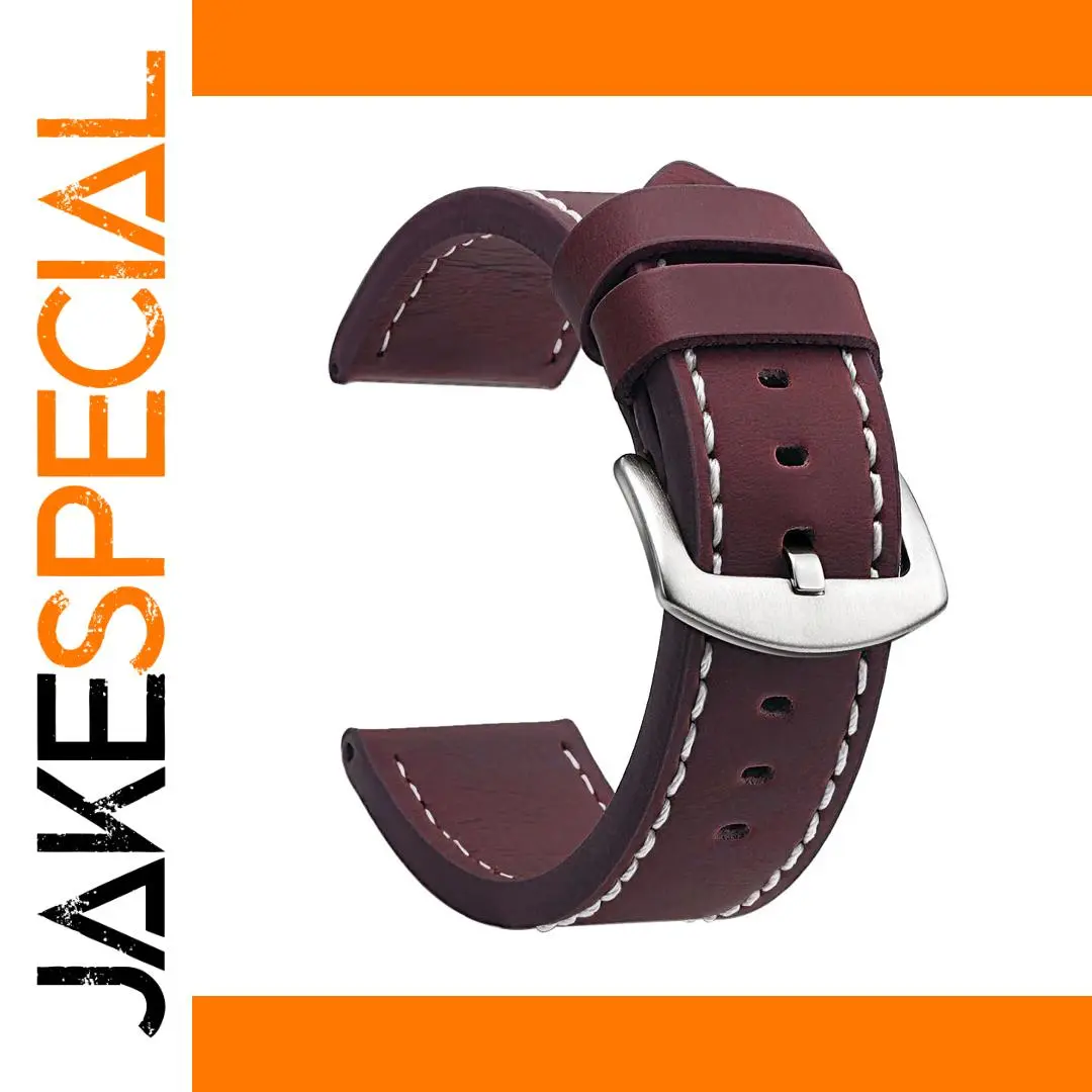 Bordeaux Vintage Leather Watch Band 18mm-24mm 1 Bordeaux Vintage Leather Watch Band 18mm-24mm