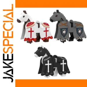 Medieval Themed Toy Horse Set for Building Blocks