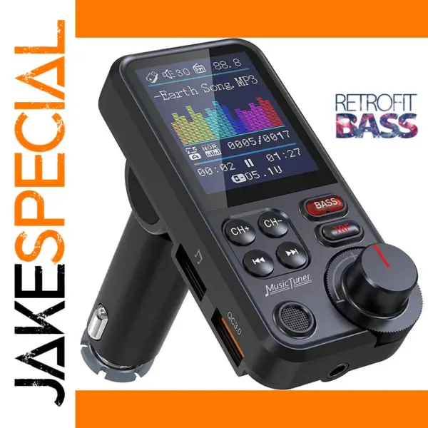 Bluetooth Car Adapter with TFT Display and Dual USB