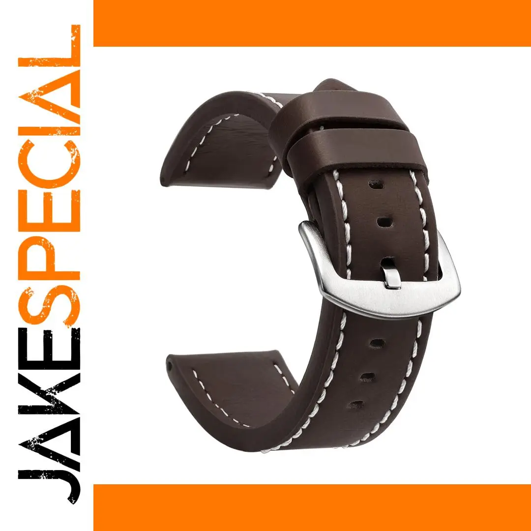 Premium Leather Watch Strap with Metal Buckle 1 Premium Leather Watch Strap with Metal Buckle