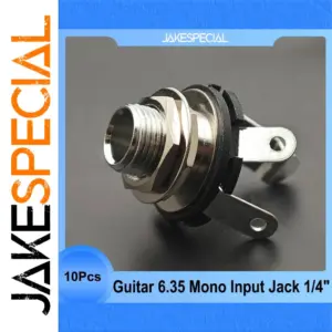 10 Pack 1/4 Inch Chrome Mono Input Jacks