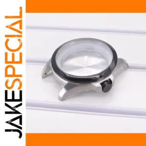 41mm Silver Black Stainless Steel Watch Case