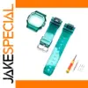 Transparent Teal Silicone Case and Strap Set for G-Shock DW-5600 DW-5000