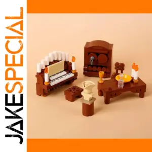 Miniature Piano Scene with Elegant Furniture