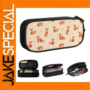 Charming Fox Pattern Pencil Case for Supplies