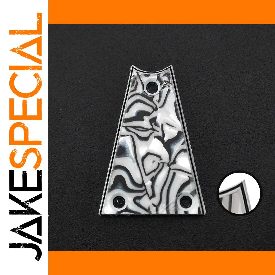 Triangle Truss Rod Cover 42.5x30mm Black White Shell 1 Triangle Truss Rod Cover 42.5x30mm Black White Shell